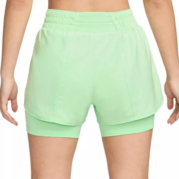 Nike Women's One Dri-FIT High-Waisted 3" 2-in-1 Shorts DX6016 376 Size XL - Picture 2 of 8